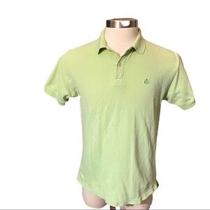 Machine Lime Green Logo on Chest 100% Cotton Short Sleeve Polo Shirt Men Medium